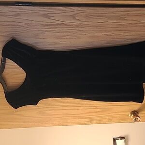 Stretch black velvet dress